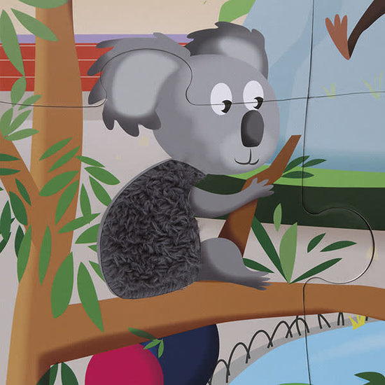 Janod speelgoed Janod - puzzle tactile - Une journée au zoo - 20pcs +3 ans