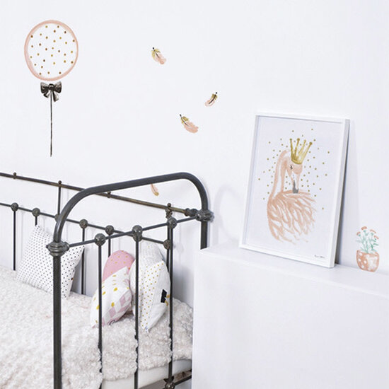 Stickers muraux Flamant ballons rose XL - Lilipinso