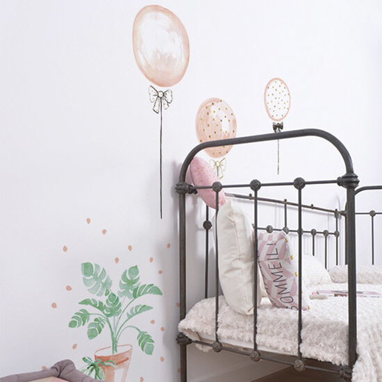 Stickers muraux Flamant ballons rose XL - Lilipinso