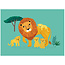 Petit Monkey Carte postale - lion et petits - Rebecca Jones - Petit Monkey