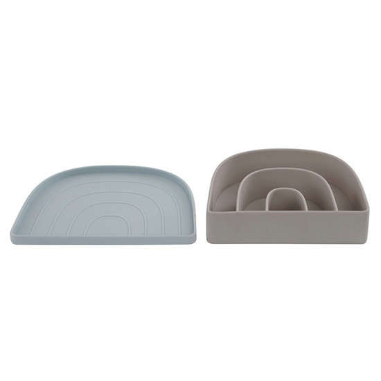 OYOY assiette et bol arc-en-ciel Dusty Blue / Clay