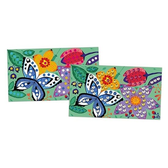 Janod speelgoed Set créatif sequins à coller Jardin Merveilleux - Janod