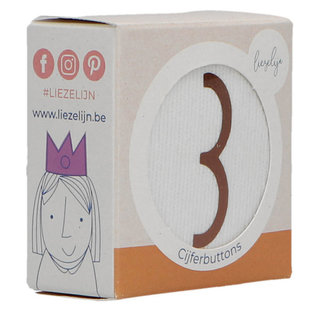 Chiffres de couronne d'anniversaire Liezelijn cuivre 3-4-5-6