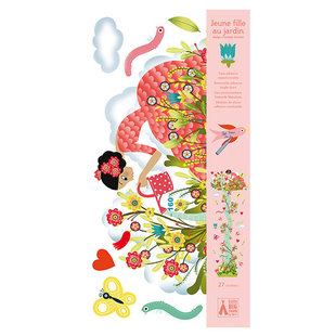 Djeco sticker mural - toise Fille de jardin