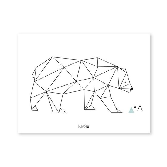 Affiche géométrique ours - Lilipinso