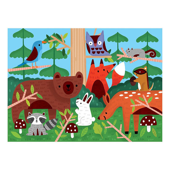 Mudpuppy Puzzle tactile Woodland 42pcs
