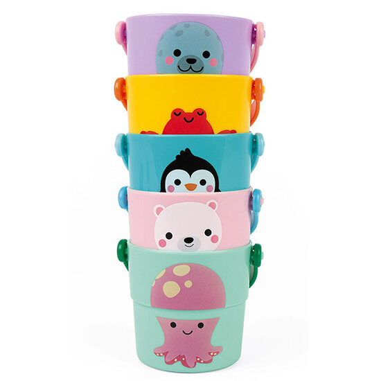 Janod speelgoed Jouet de bain 5 seaux d'activités - Janod