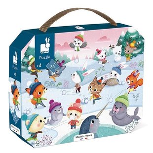 Janod puzzle Bataille de boule de neige 36pcs +4a