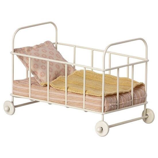 Maileg lit bébé en métal Rose Micro