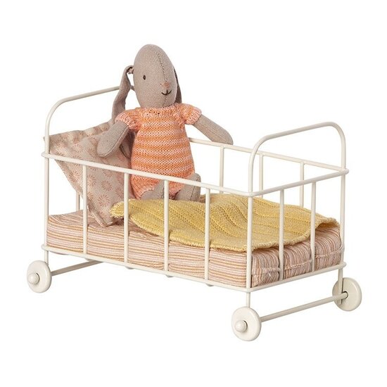 Maileg lit bébé en métal Rose Micro