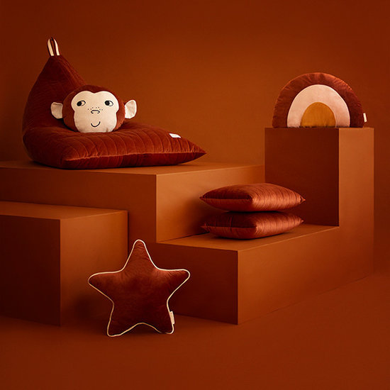 Nobodinoz tipi en accessoires Pouf Essaouira Velvet Wild Brown Nobodinoz