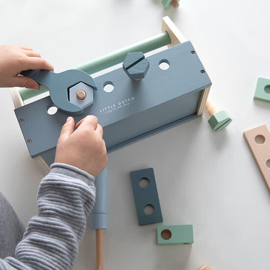 Little Dutch Boîte à outils en bois 20 pcs - Little Dutch +3 ans