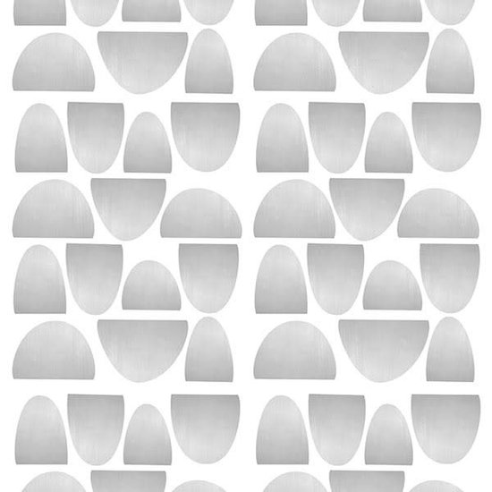 Pom Le Bonhomme Stickers muraux demi cercles argent - Pöm Le Bonhomme - lot de 84