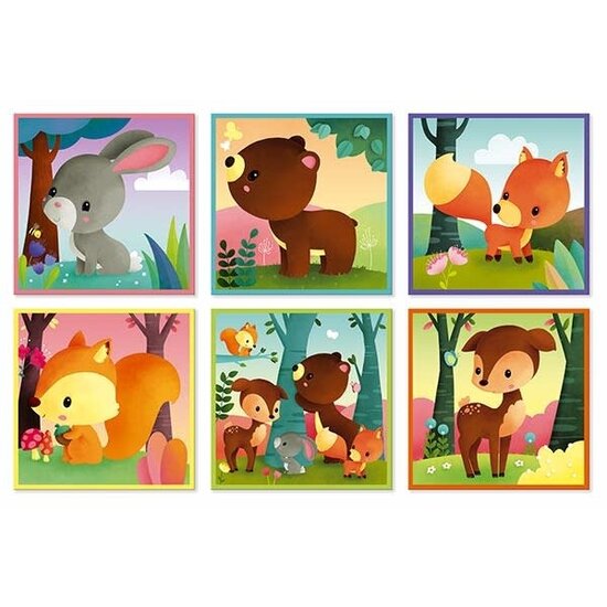 Janod speelgoed Janod - puzzle 9 cubes - Kubkid - Animaux de la Forêt +2 ans