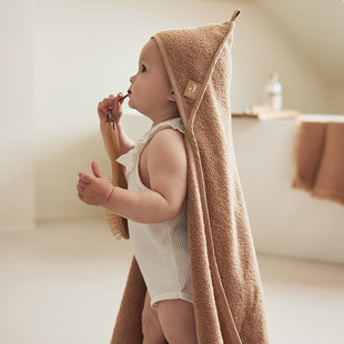 Jollein cape de bain éponge 75x75cm Biscuit