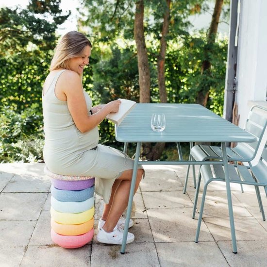 Stapelstein Stapelstein Rainbow Pastel pierres empilees 6 pièces + PLANCHE D'EQUILIBRE CONFETTI