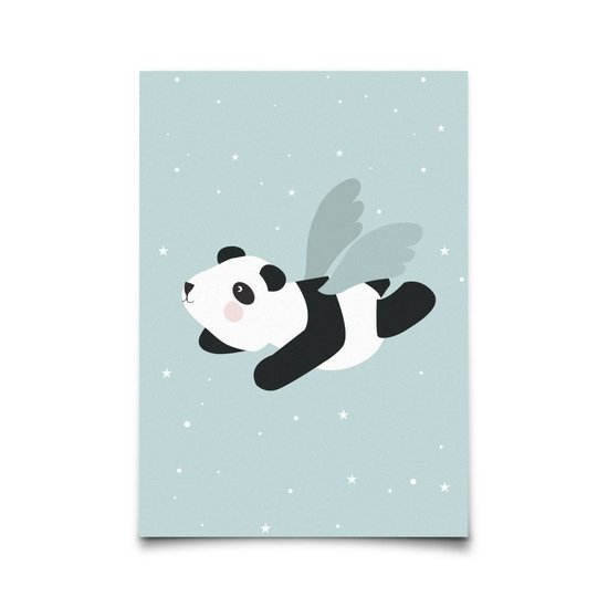 Eef Lillemor Carte postale Flying panda mint - Eef Lillemor