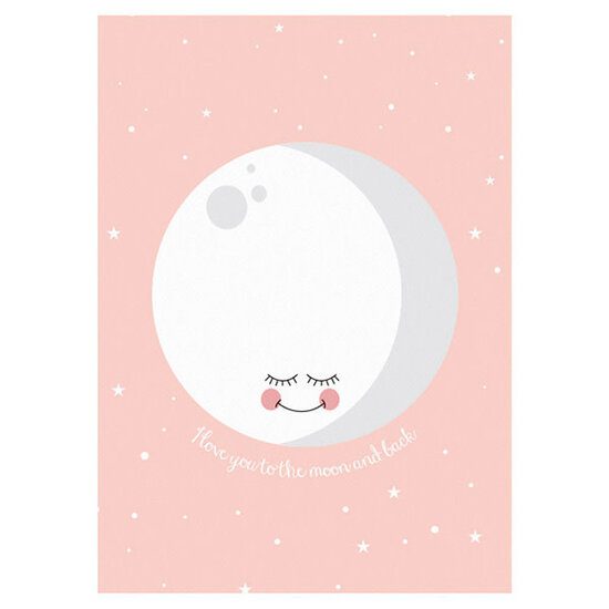 Eef Lillemor Poster - Moon roze - Eef Lillemor