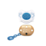 Suavinex Copy of Suavinex Haute Couture speen + clip silicone fysiologisch light blue 4-18M