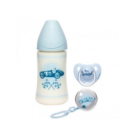 Suavinex Suavinex ROSE & BLEU Geschenkset Silicicone Anatomisch  0-6M Toys Bleu