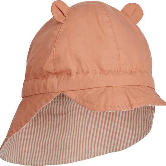 Liewood Liewood Gorm chapeau bébé réversible Seersucker Stripe Tuscany rose / Sandy