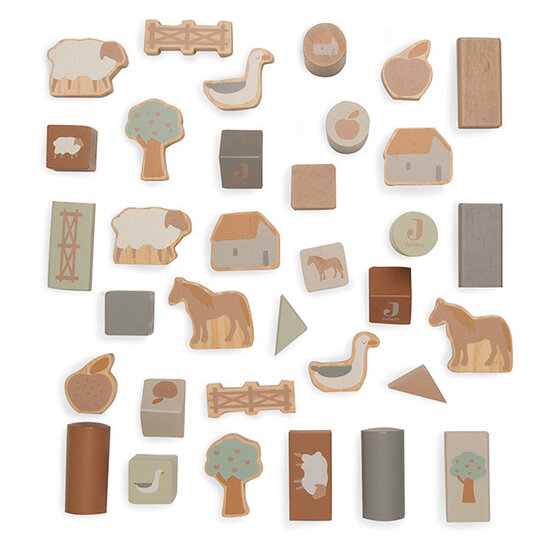 Jollein Set de cubes en bois Farm Jollein