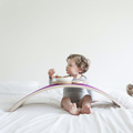 Wobbel Balance Board Wobbel Original vernis incolore avec feutre bébé souris