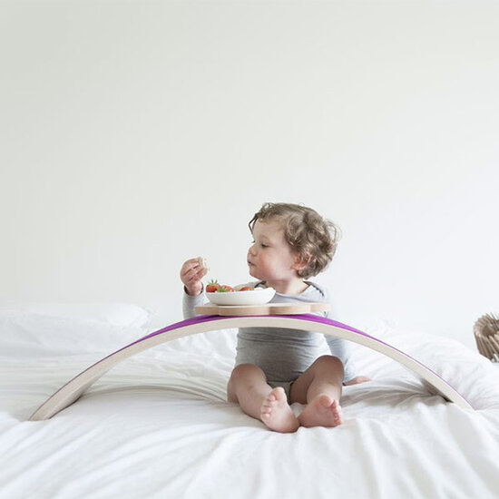 Wobbel Balance Board Wobbel Original vernis incolore avec feutre bébé souris