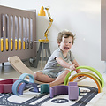 Wobbel Balance Board Wobbel Original vernis incolore avec feutre bébé souris