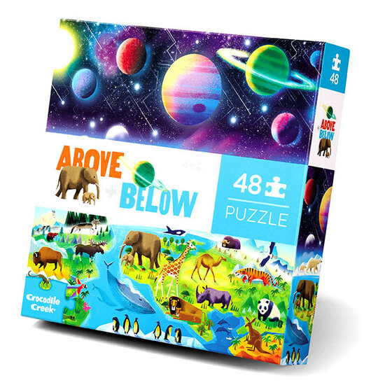 Crocodile Creek Crocodile Creek | Above + Below Puzzle, 48 Pièces - La Terre et l'espace