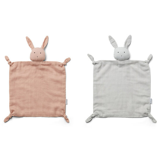 Liewood Liewood Agnete doudou Rabbit rose/dumbo grey 2pcs