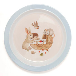 Assiette animal craddle dove blue Petit Monkey