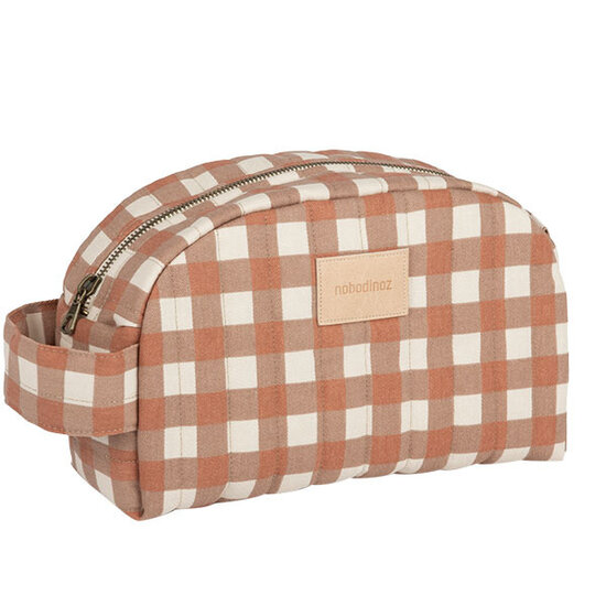 Nobodinoz tipi en accessoires Trousse de toilette Terracotta Checks Nobodinoz