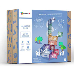 Blocs de construction magnétiques Connetix Tiles 80 Piece Pastel Ball Run Expension Pack