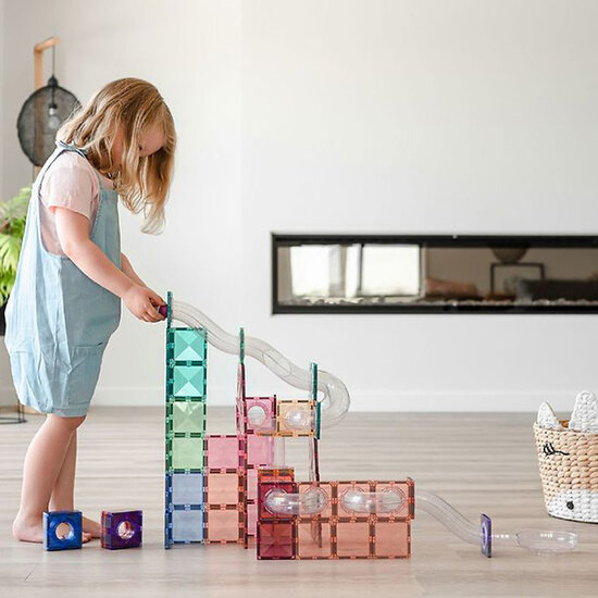 Connetix Tiles Blocs de construction magnétiques Connetix Tiles 80 Piece Pastel Ball Run Expension Pack