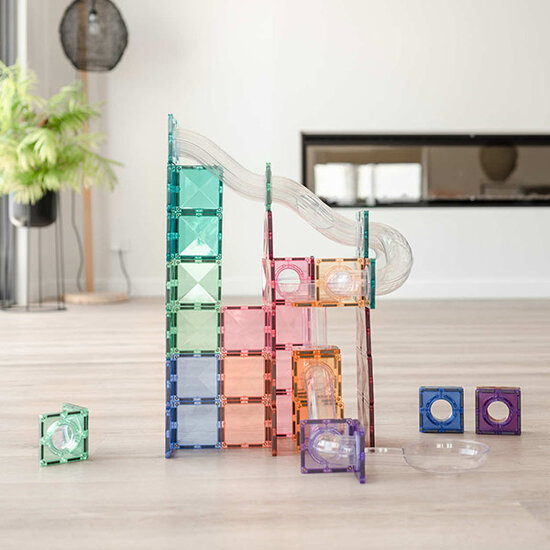 Connetix Tiles Blocs de construction magnétiques Connetix Tiles 80 Piece Pastel Ball Run Expension Pack