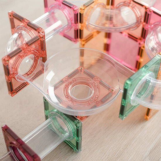 Connetix Tiles Blocs de construction magnétiques Connetix Tiles 80 Piece Pastel Ball Run Expension Pack