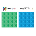 Connetix Tiles Blocs de construction magnétiques Connetix Tiles 2 Piece Base Plate Blue & Green Pack