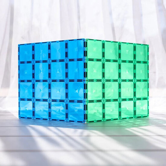 Connetix Tiles Blocs de construction magnétiques Connetix Tiles 2 Piece Base Plate Blue & Green Pack