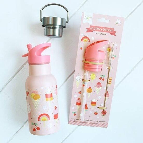 A Little Lovely Company Ensemble bouchon paille et brosse Glaces