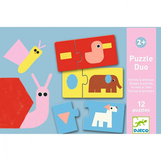 Djeco Djeco puzzle duo formes et animaux 12x 2pcs