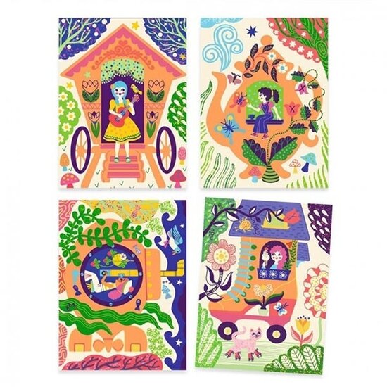 Djeco Cartes à gratter Djeco Wacky houses 5-8ans