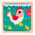 Janod speelgoed Puzzle poulette Henriette 9 pièces Janod
