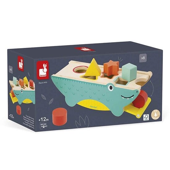 Janod speelgoed Boîte à formes Croco Janod Tropik +1 an