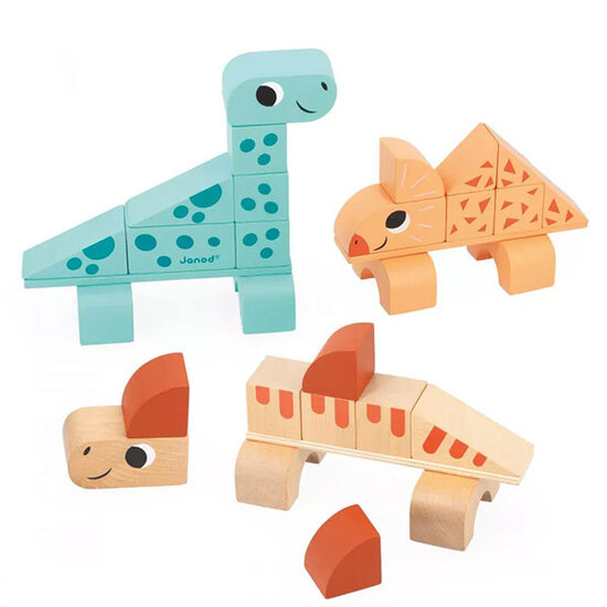 Janod speelgoed Jeu de construction Cubikosaurus Janod +2ans