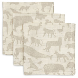 Jollein serviette mousseline Animals Nougat 3pc