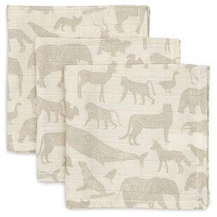 Jollein serviette mousseline Animals Nougat 3pc