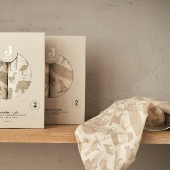 Jollein Jollein lange bébé 115cm Animals Nougat 2pc