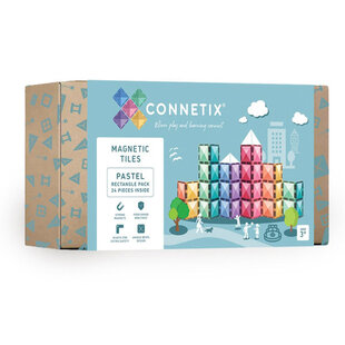 Blocs de construction magnétiques Connetix Tiles Pastel Rectangle Pack 24 pc