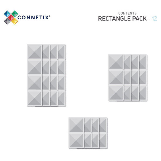 Connetix Tiles Blocs de construction magnétiques Connetix Tiles Clear Rectangle Pack 12 pc